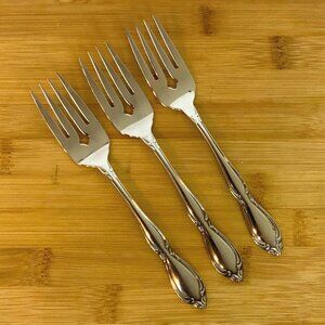 Oneida Strathmore Salad Forks Set Of 3 Deluxe Stainless Steel Vintage 90s